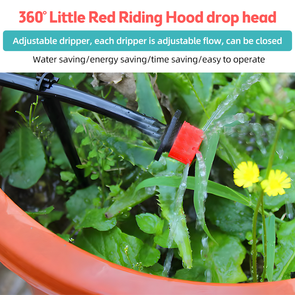 Lixada 15M Bewässerungssystem Garten, automatische Gartenbewässerung mit 4/7-Zoll-Bewaesserungsschlauch, mit 20 Nebeldüsen, 64 Stück Tropfbewässerungssystem