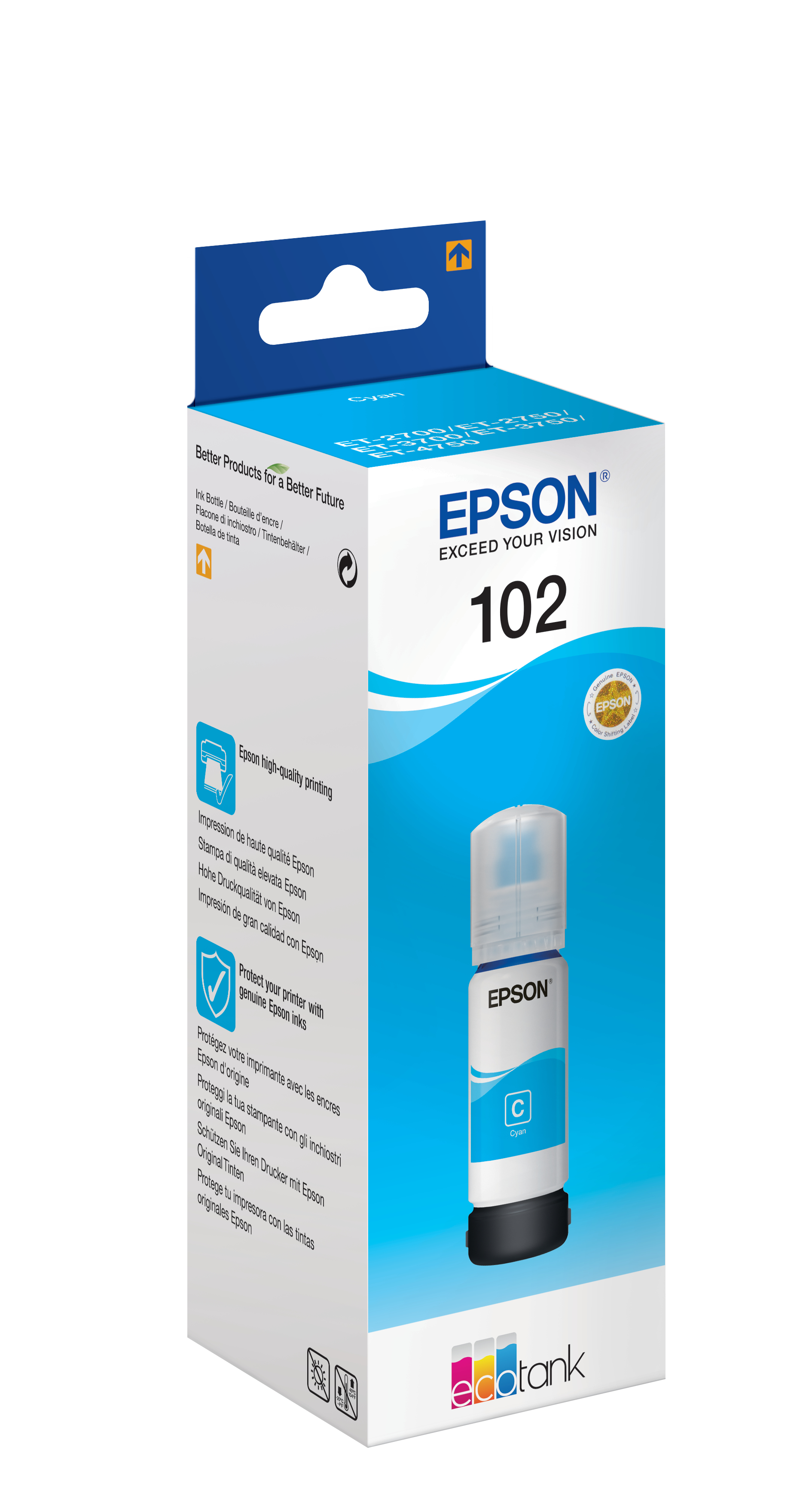 Atrament Epson 102 Cyan - originálny