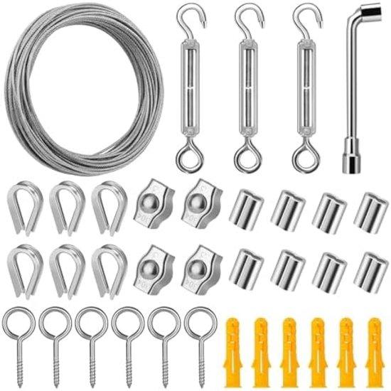 OEM Metallische Drahtkabel 20 Meter, 2 mm Dicke, PVC-Beschichtet, für Kletterhilfe, Wäscheschlauch und mehr - Vollständiges Set mit Zubehör 2026
