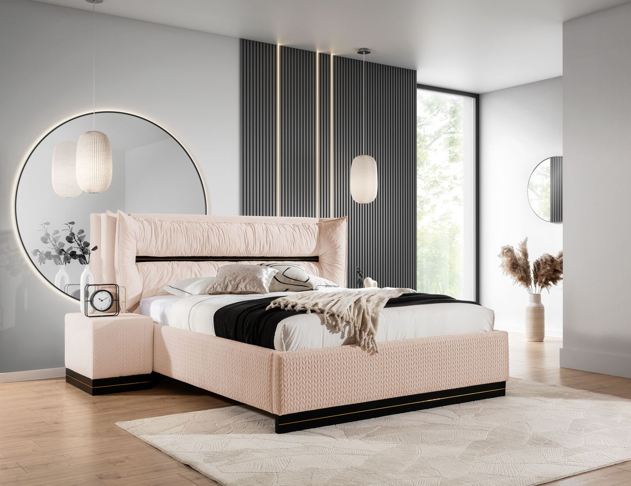 Čalúnená posteľ 180x200 IMELDA - ružová