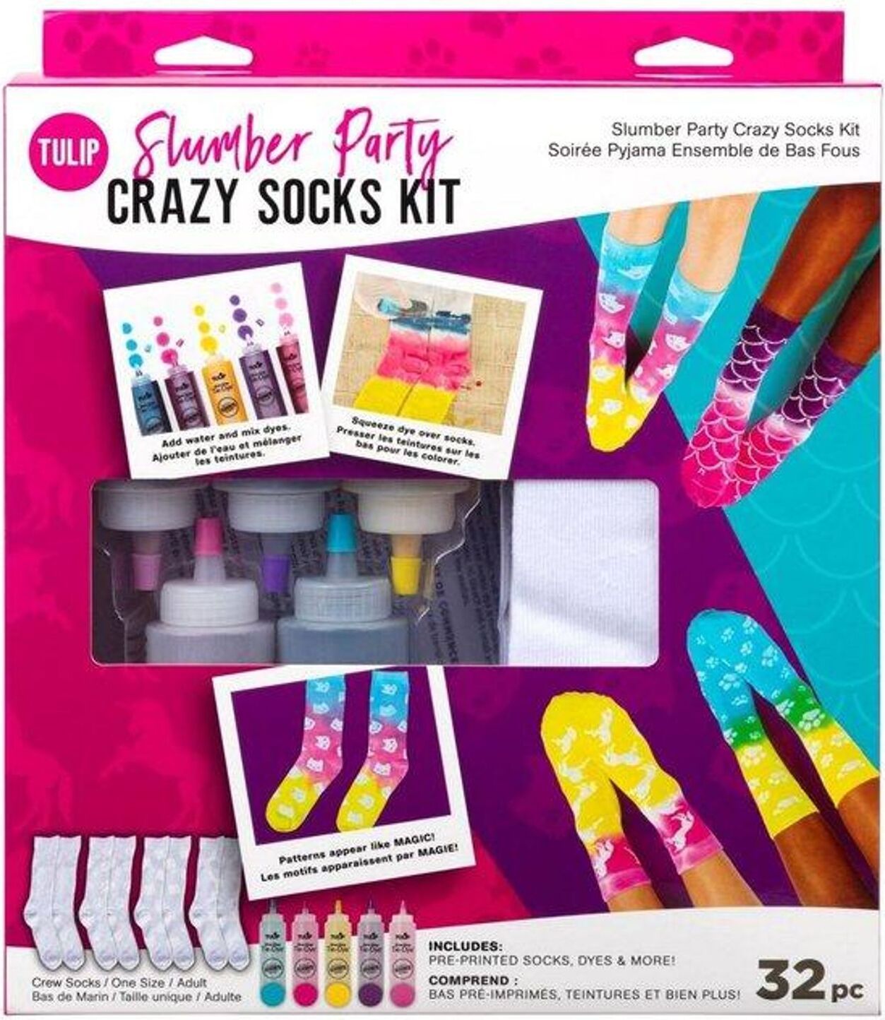 Tulip tie-dye Socken Set für Erwachsene - bunte DIY Socken Kit T43195
