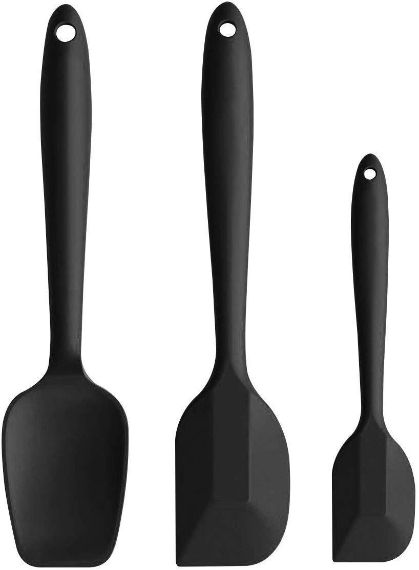 Teigschaber Teigabstecher Silikon Spatel Küchenutensilien 6er Set Klar Schwarz
