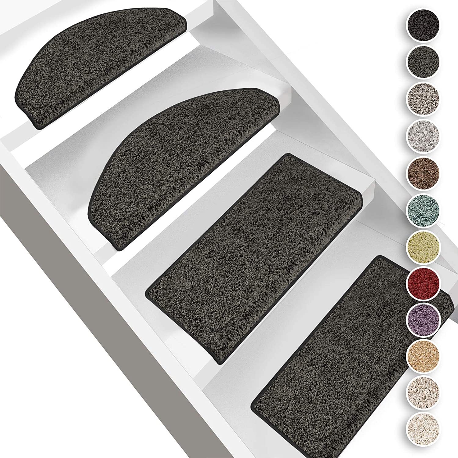Tappetini per Scale 15 pz Antracite 65x21x4 cm Agugliaticod mxl 134726