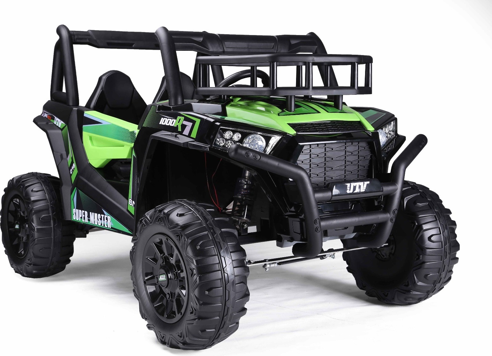 RIRICAR Elektroauto für kinder 24V UTV, grün, kinder elektroauto 2 sitzer mit 2,4 GHz