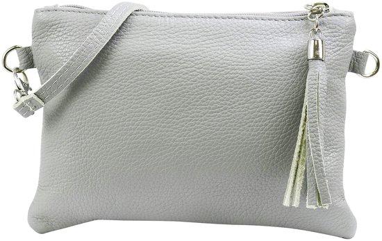 OEM Leder Schmucktasche Klein Beutel Abendtasche 22x15cm Anny G248 (hellgrau) 2026