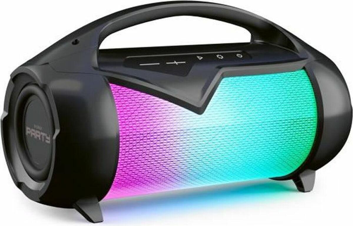 Bigben Interactive PARTYBTIPLITE, 50 W, Káblový a bezdrôtový, USB Typ-A, USB Typ-C, Prenosný stereo reproduktor, Čierna, Valec