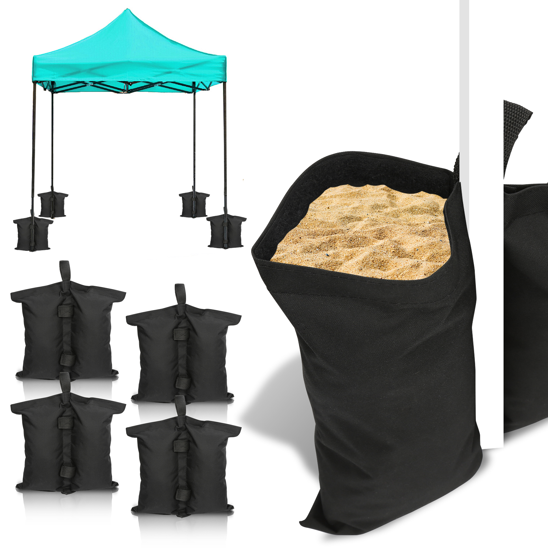 EMVANV 4 Stück Sandsack Zeltgewichte Pavillon Sandsäcke Gewichte Tasche Beingewichte für Pop-Up Baldachin Zelt Gewichte