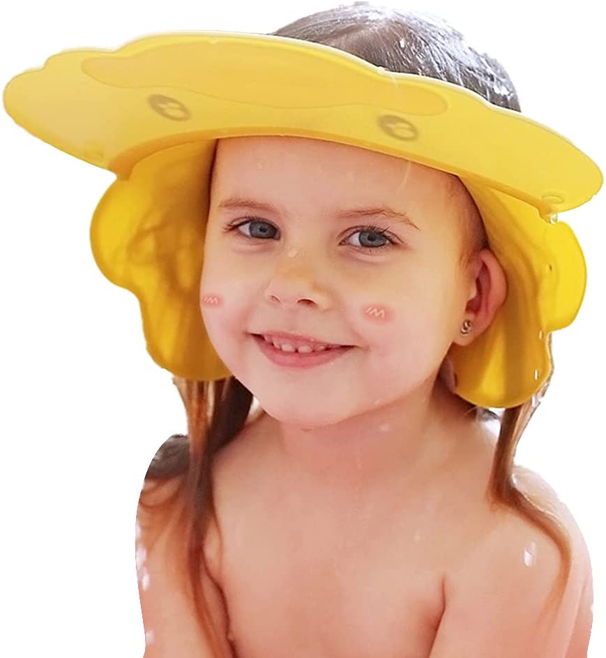 Kinder Duschkappe Baby Augenschutz Mütze Haare waschen  Ohrenschutz BLAU 