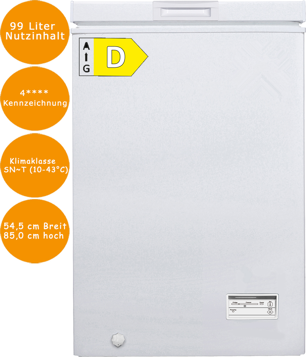 PKM GmbH & Co. KG PKM Gefriertruhe 99 Liter Tiefkühltruhe Kühltruhe Eistruhe weiß 21828