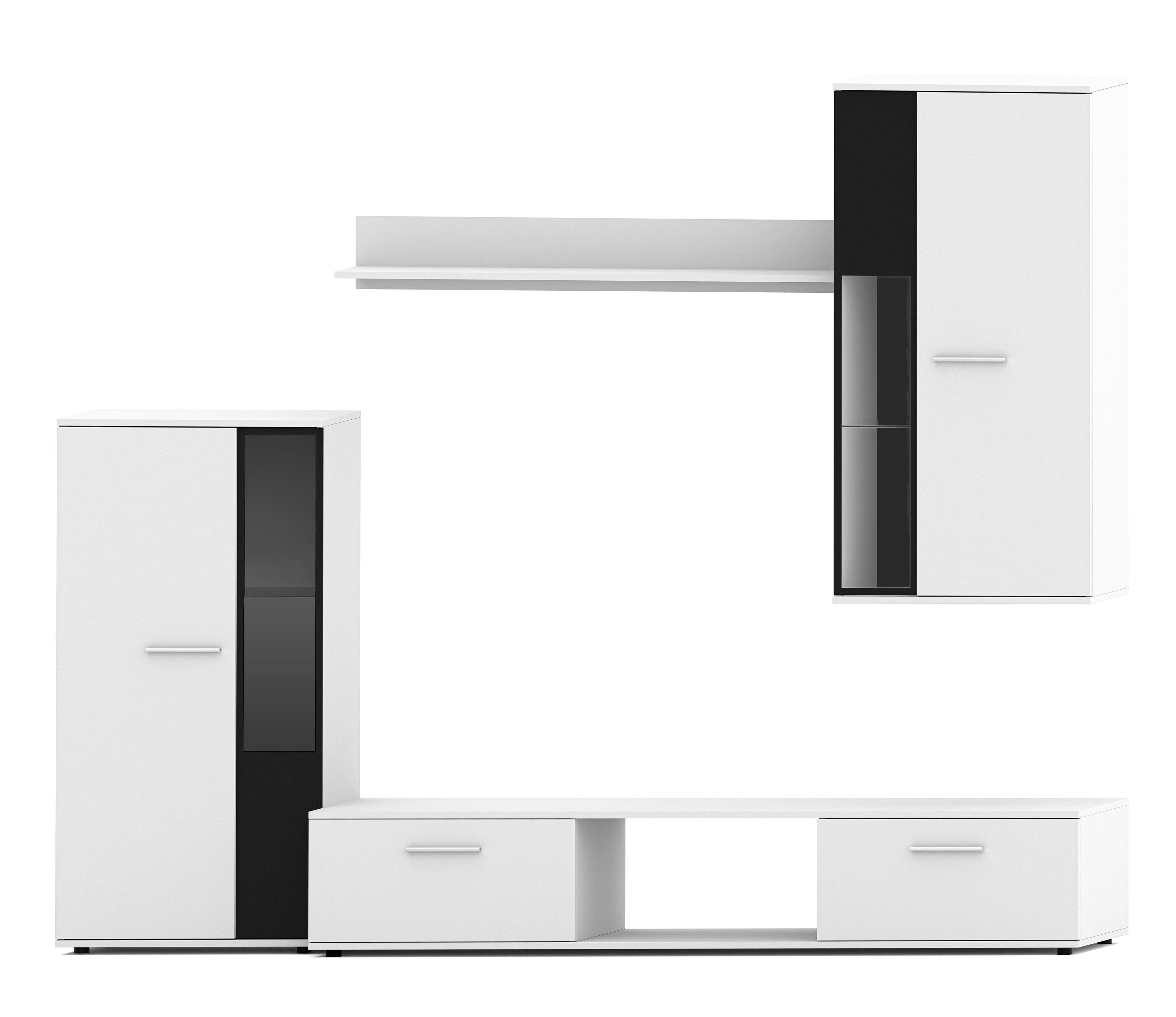 AX LIVING Hochwertige Wohnwand Formilo - 240 cm – Modern & Weiß N3225