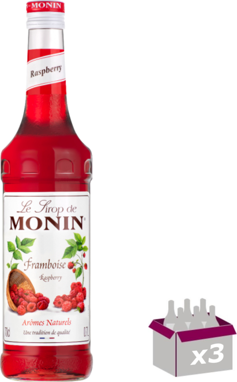 Lot de 3Sirop Monin - Framboise - 70cL