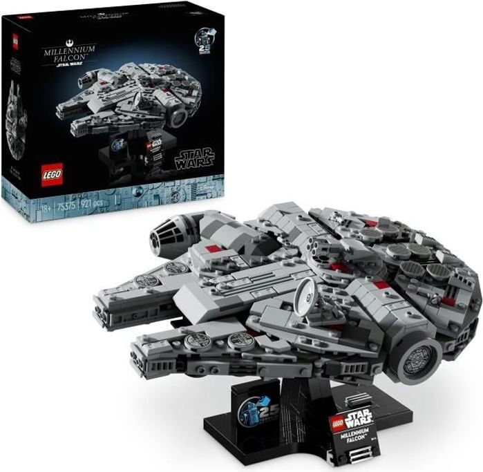 LEGO Star Wars Millennium Falcon 75375, stavebnice vesmírnej lode, model pre dospelých, 921 dielov