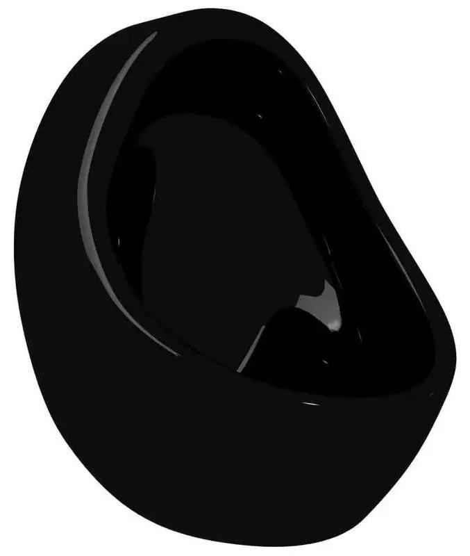 StarTech Urinal - Wandurinal Hängeurinal mit Spülventil - Keramik - 33 x 31 x 48 cm - Schwarz