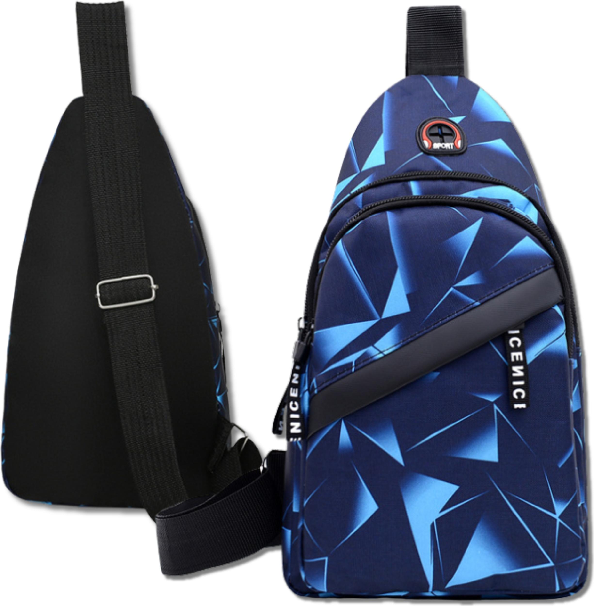 EDIBAZZAR | Herren-Rucksack, Schultertasche, Sportlich, Blau, Reißverschluss, Urban Sport R10_Granatowy