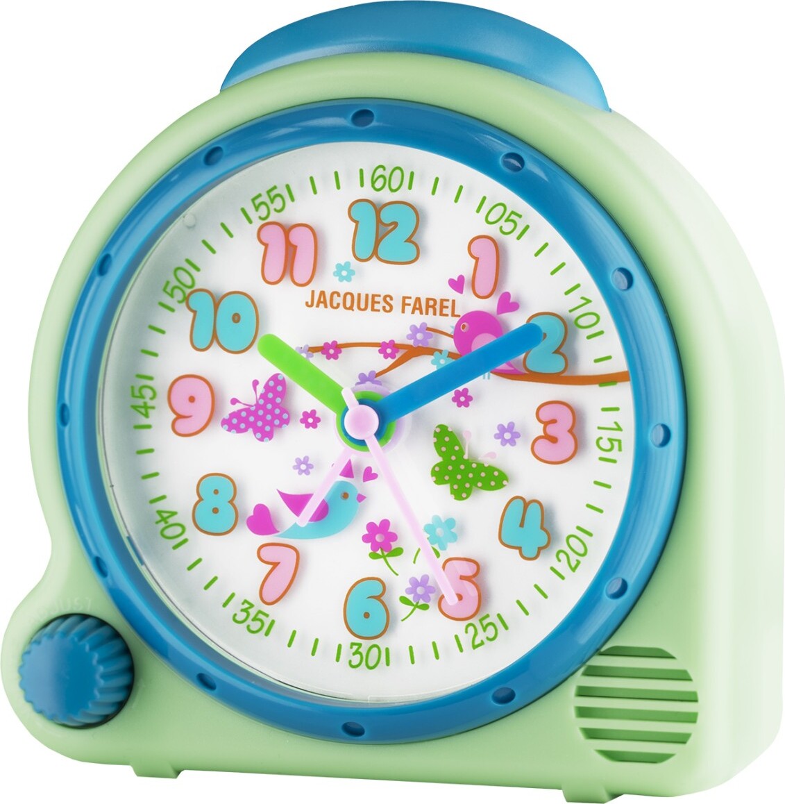 JACQUES FAREL AVC16FOREST-R Schmetterling Vogel Blume Wecker Mädchen AVC 16FOREST