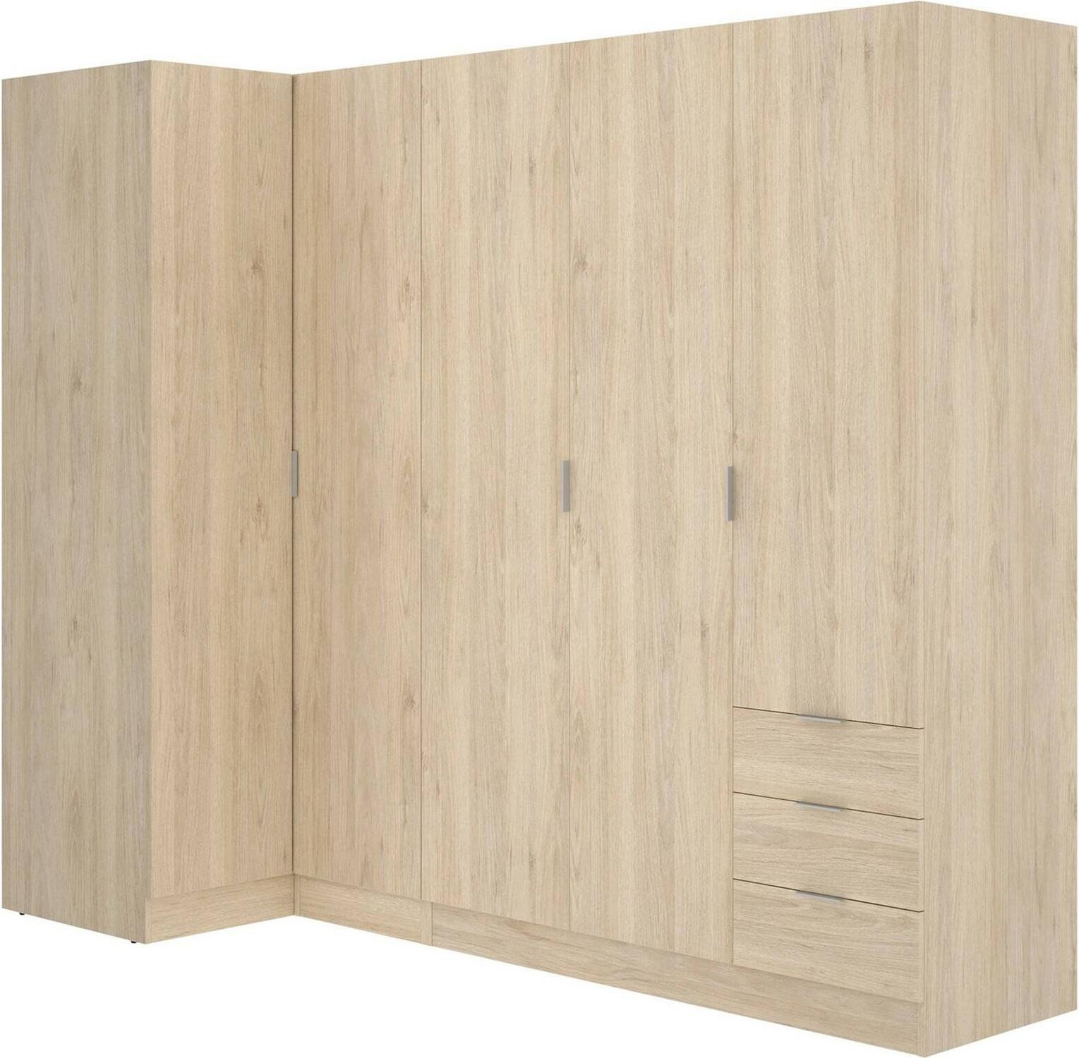 Dmora Großer Kleiderschrank Succiso 213,5x184h cm Braun 6 Fächer