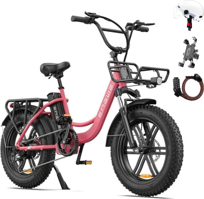 ENGWE L20 E Bike pánsky elektrický bicykel e-bike s 48V 13Ah, e-bike 20 * 4,0 palca, e-bike 7-rýchlostná prevodovka s LCD displejom, mestské e-biky a e-nákladné bicykle