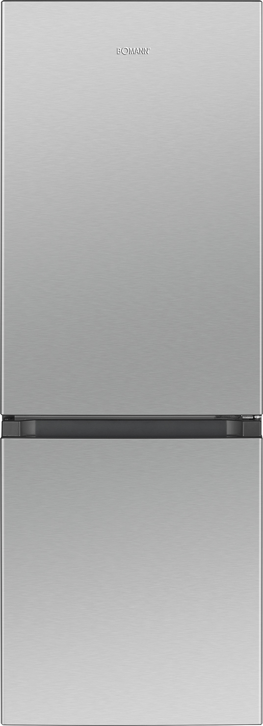 Kombinovaná chladnička s mrazničkou Bomann KG 320.2, chladiaca časť 122 l, mraziaca časť 53 l, vnútorné osvetlenie LED, vymeniteľné závesy dverí, 4 hviezdičky, inox