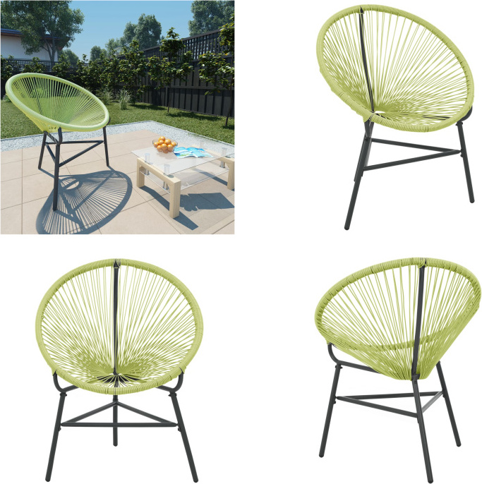 vidaXL Garten Acapulco Stuhl Poly Rattan Grün - Acapulco-Stuhl - Acapulco-Stühle - Loungesessel - Loungesessel HL313141