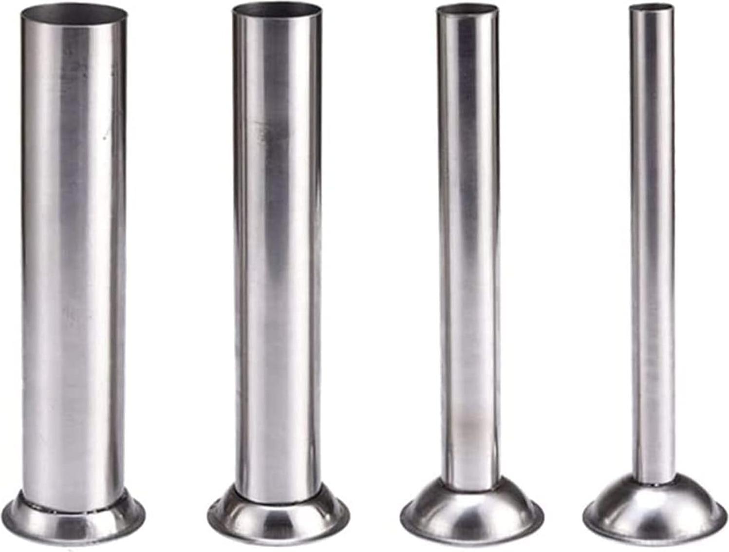 Markenlos Wurstfüllrohr-Set 4 Stück für Wursthersteller | Edelstahl-Wurstfüller | Perfekt für selbstgemachte Würste