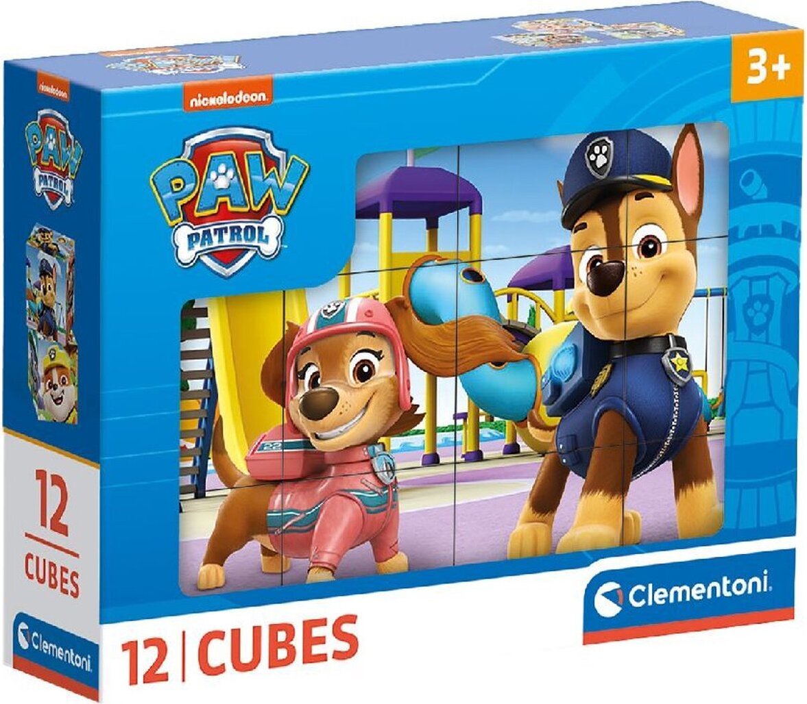Clementoni Paw Patrol 12 Würfel Puzzle Kinder - Geschicklichkeitsspiel für Kinder ab 3 Jahren - Sensorik- & Motorikspielzeug 41194