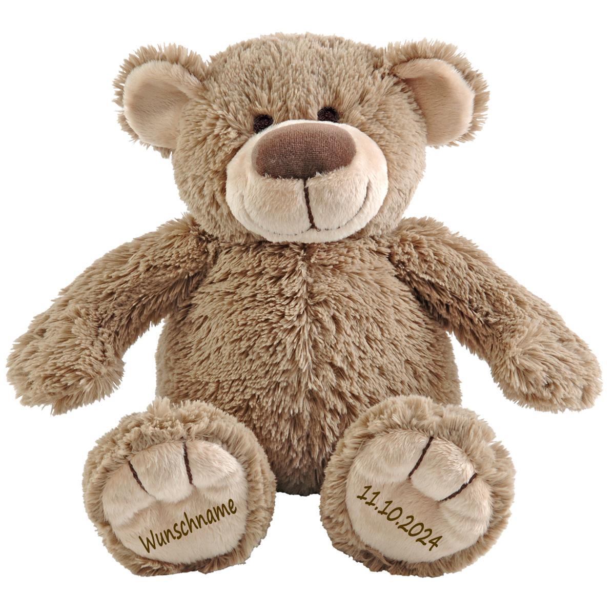 Elefantasie Stofftier Teddy Bär Geschenk mit Namen und Geburtsdatum personalisiert 30cm
