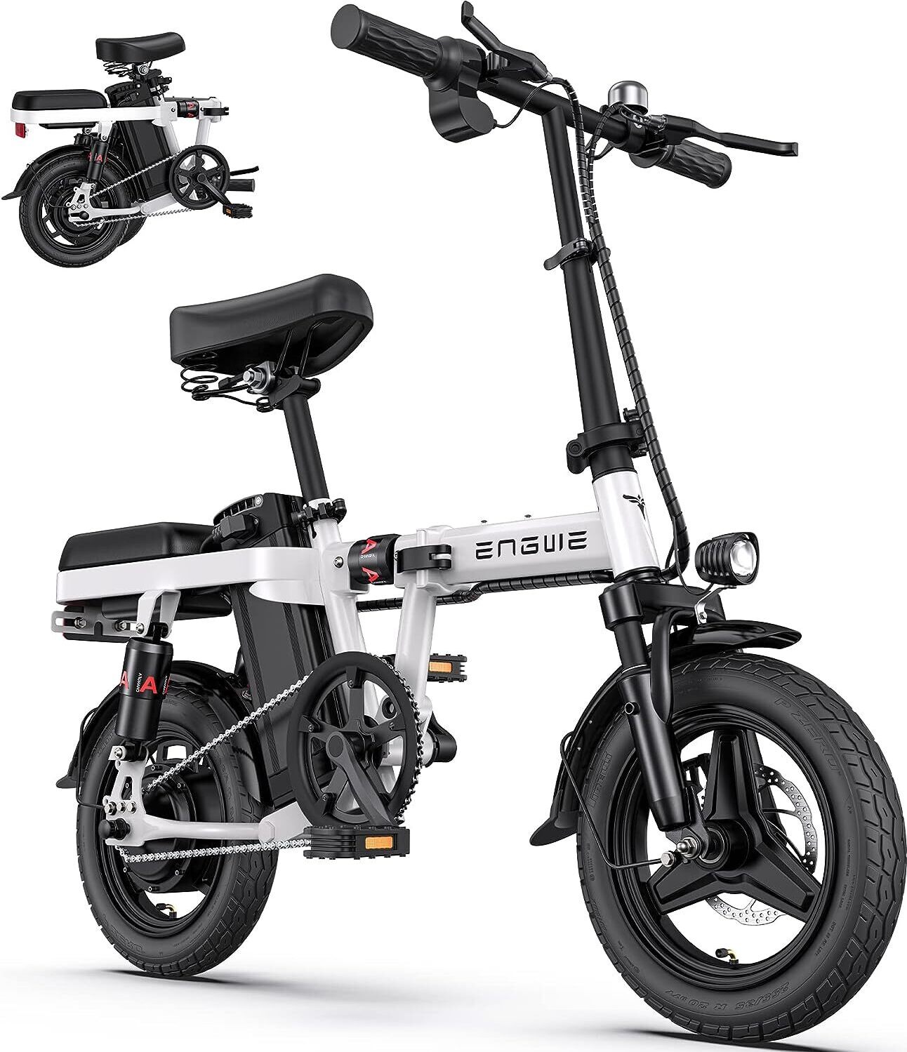 Dámske e-bike skladacie bicykle elektrický bicykel, 14 "pneumatiky e-bike skladací bicykel, 48V / 10Ah batérie do 50km, skladací mestský e-bike pre dospelých, Herre