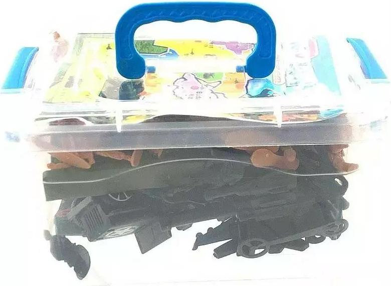 ADAR Soldatenset mit 60 Spielzeugsoldaten und passendem Zubehör, 20 x 15 x 11 cm