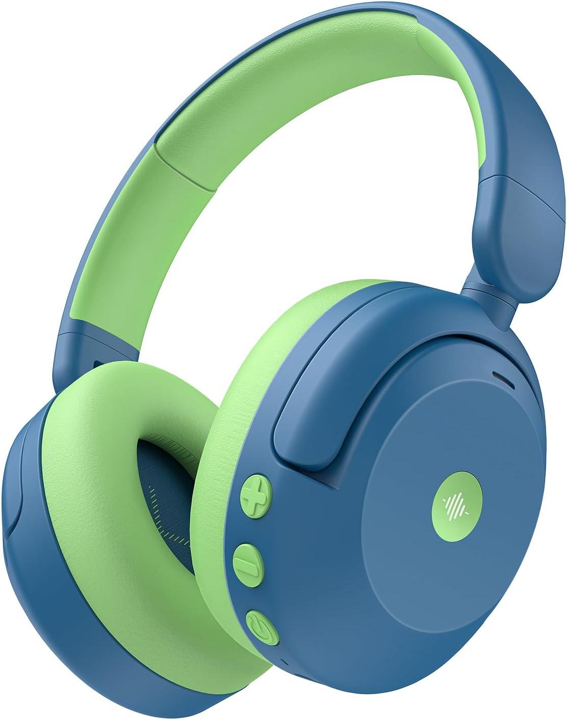 iclever Noise Cancelling Kopfhörer Kinder Bluetooth 5.4, 60H Spielzeit, 80dBA Sichere Lautstärke, Bequeme Passform, Preisgekrönte AUX Kabel für Flugreisen