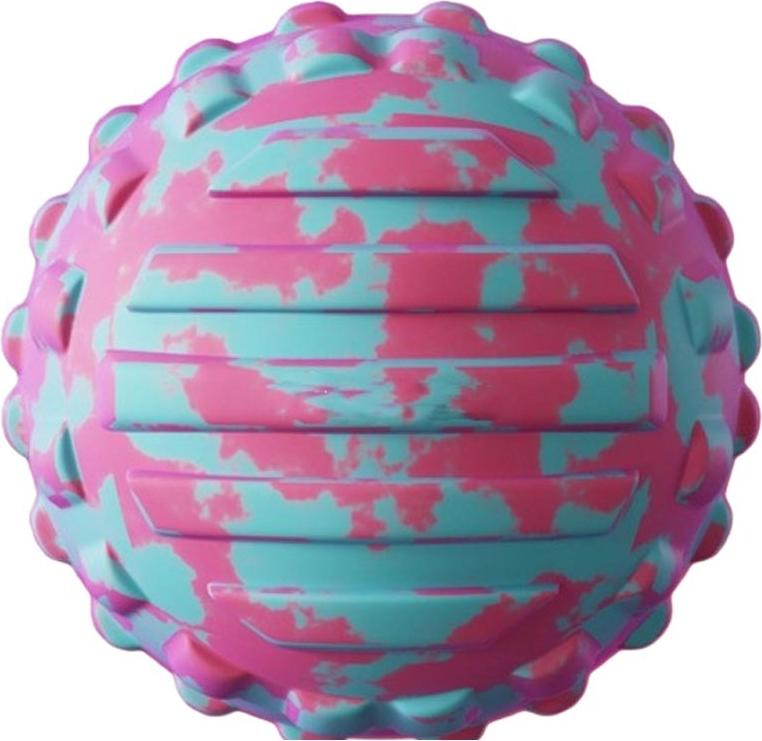 INF 7cm EVA Fitness Massageball - Myofasziale Entspannung & Tiefenmassage Rosa + Blau 408136