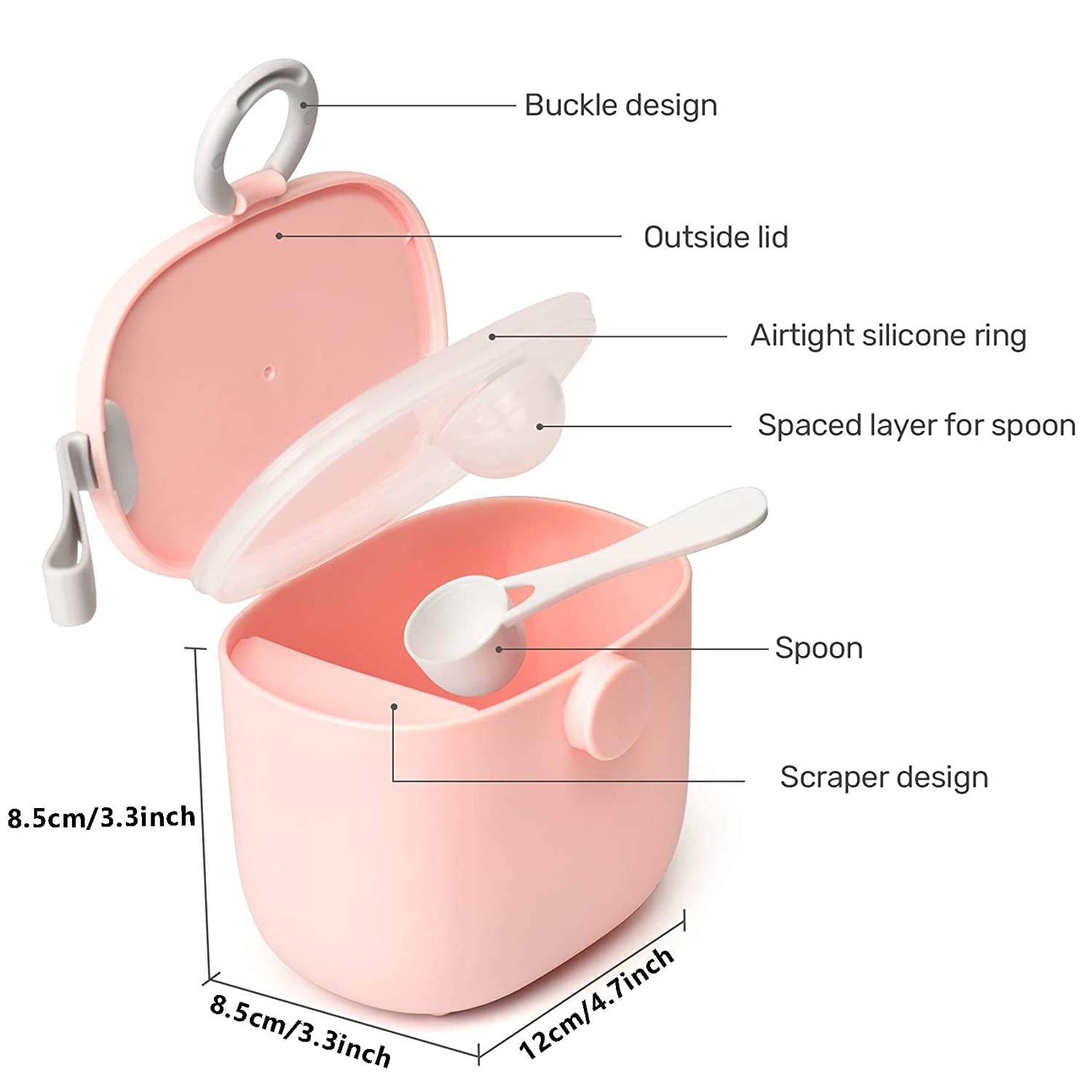 OD19 Tragbare Milchpulver,Baby Milchpulver Container,Milchpulver Spender Bpa Frei,Milchpulver Aufbewahrung,Milchpulver Portionierer Baby,Milchpulver Dose Baby