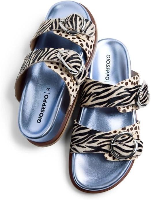 Gioseppo CARNEY Damen Blau Slides Leder Alltag Sommer Freizeit (78025-P-Blue)