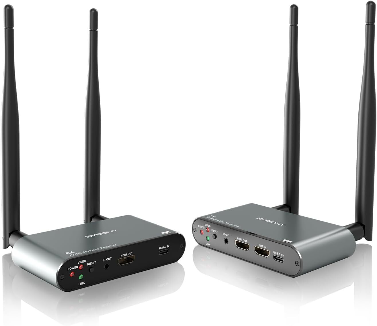Svbony ST3 4K Langstrecken Fernübertragungssystem, Unterstützt max 1TX bis 4RXs, 4K HDMI Sender und Empfänger, 0,06s Latenz, Übertragungsreichweite 30 EUW9306A