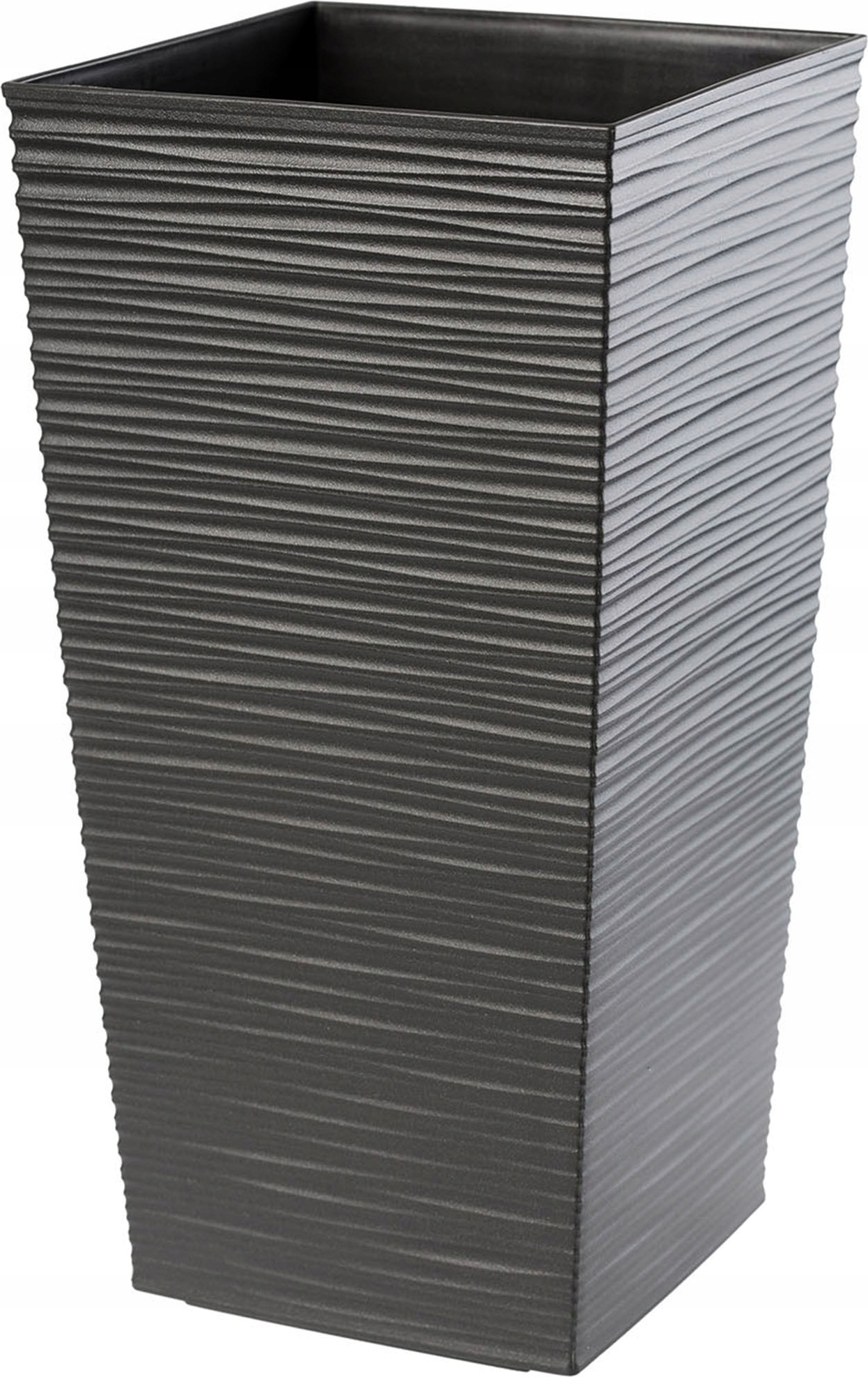 KADAX Flowerpot, fioriera con sottobicchieri, secchio di fiori rotondi in plastica, pentola Matt per cactus, felci, trama luccicante per balcone, appartamento e terrazza (⌀ 30 cm, prugna