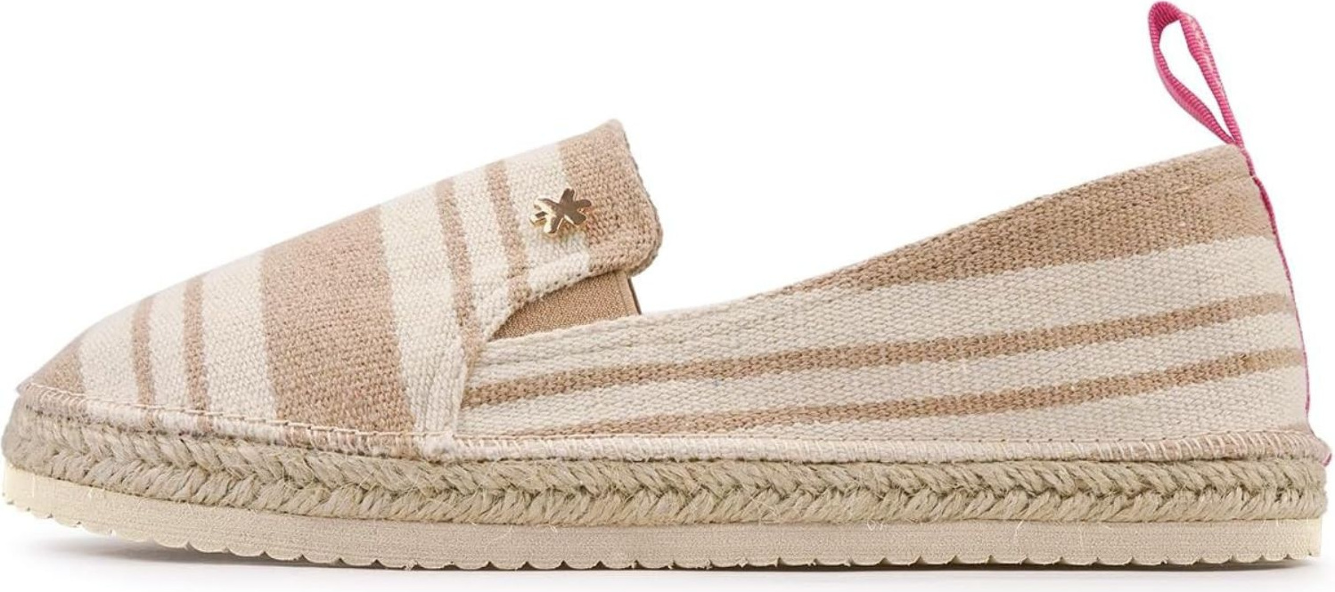 Damen Flip Flop Espadrilles Gestreifte beige Espadrilles 37