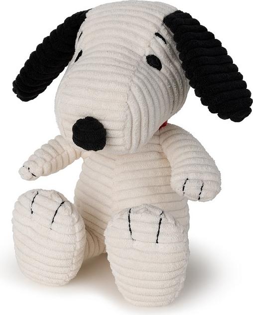 SNOOPY - ECO Snoopy assis en velours côtelé crème -19 cm - % 33177001
