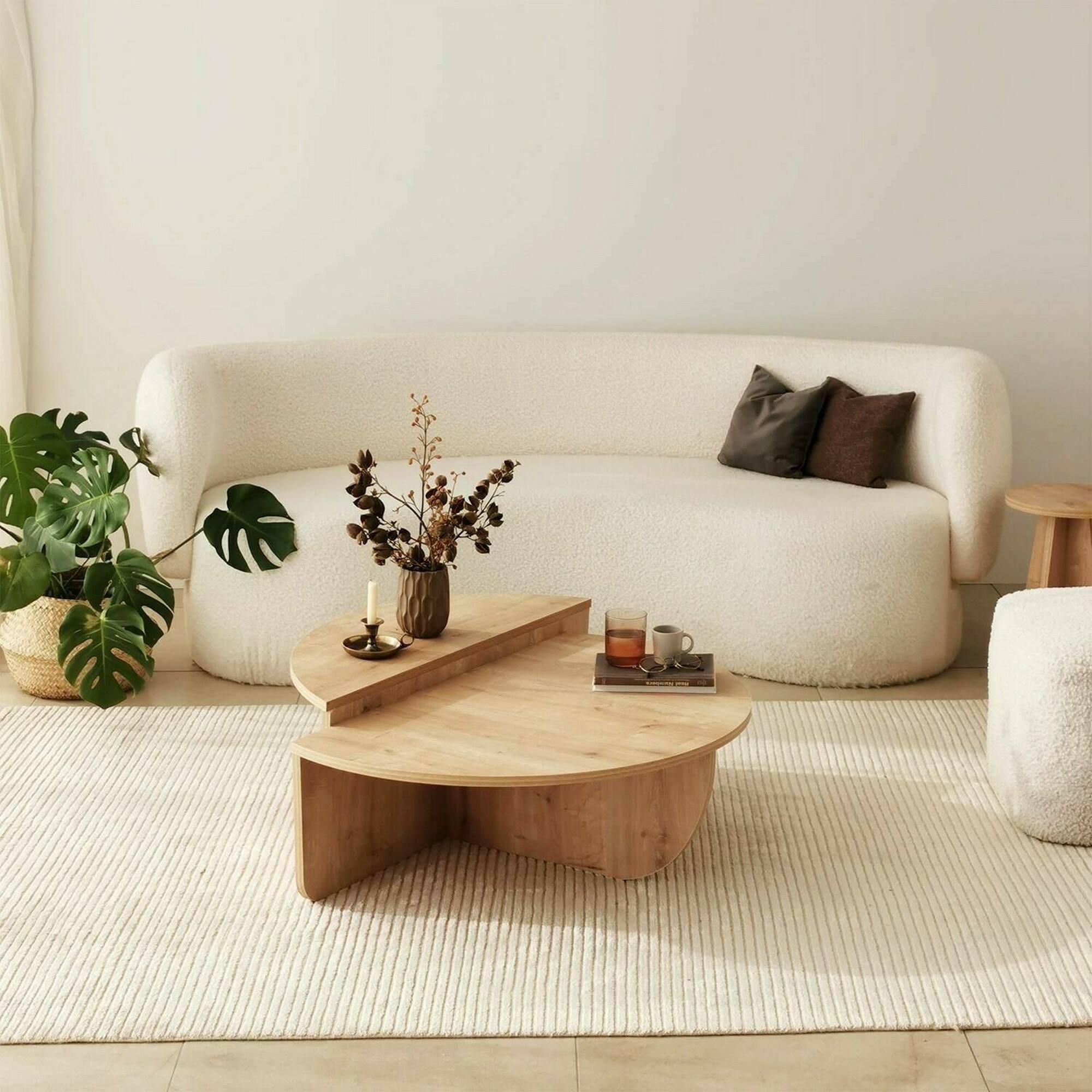 Dmora Couchtisch Canopus 90x90x35h cm Braun Fantasieform