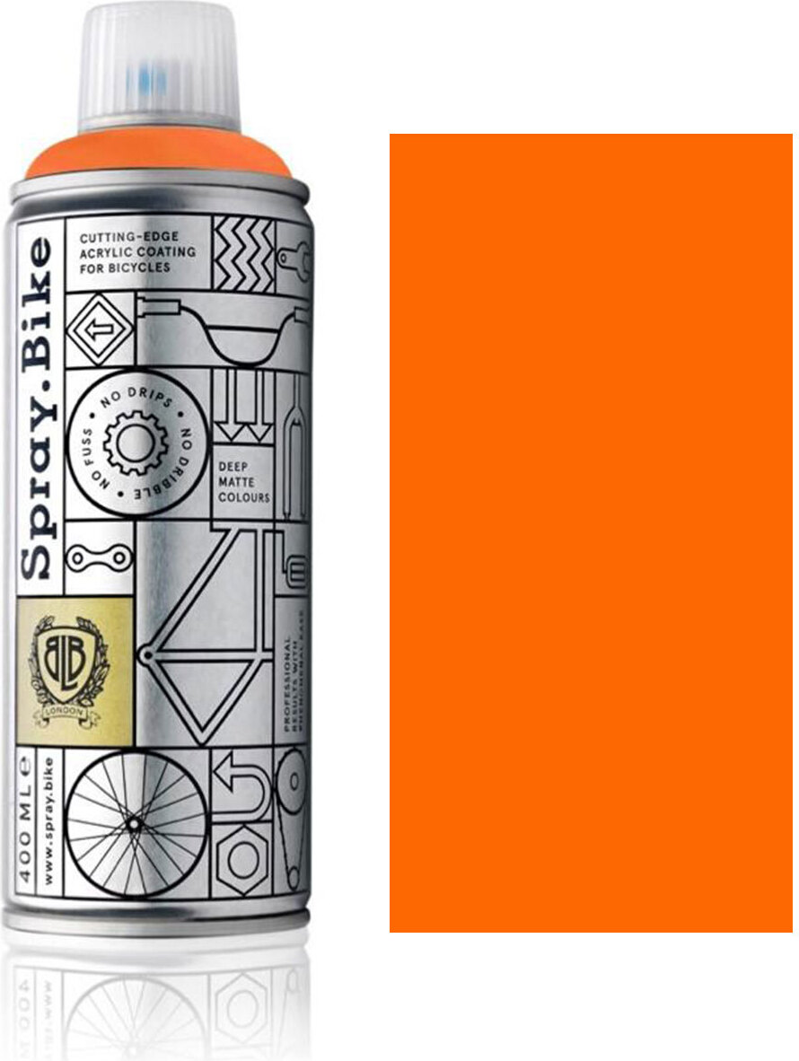 SPRAY.BIKE Fahrrad Lackspray Keine GRUNDIERUNG notwendig - Acryllack Spray 400 ml, Farbe:Neon Orange COSMOS-48263