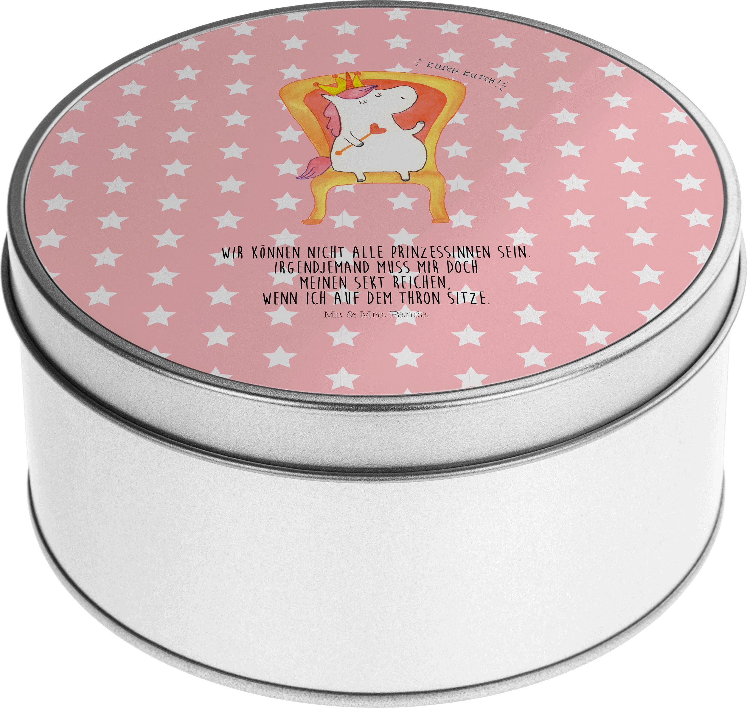 Mr. & Mrs. Panda Erinnerungsbox Einhorn König - Rot Pastell - Geschenk, Dose, Vorratsdosen, Kaffeedose, schmuckdosen, Krone, Bundeskanzler, Präsident, Teedose, Kaiser PD-938281-STANDARD