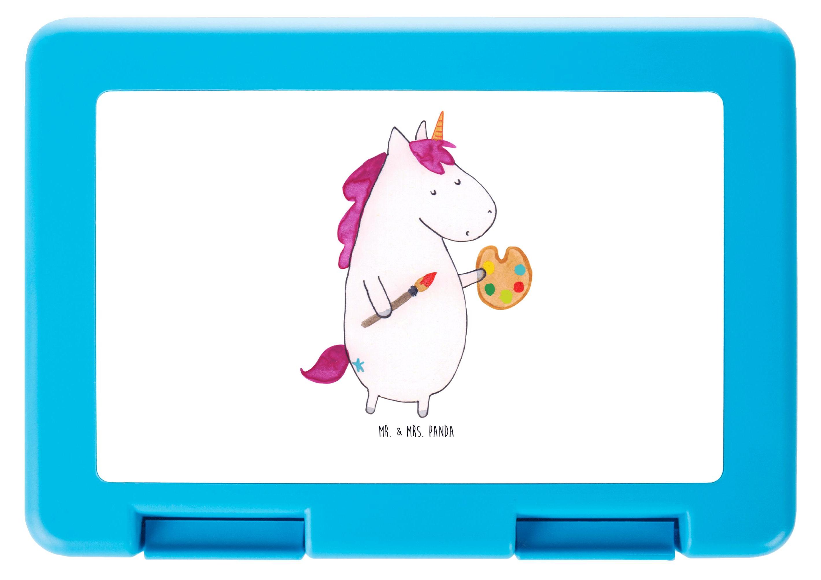 Mr. & Mrs. Panda Lunchbox Einhorn Künstler - Weiß - Geschenk, Maler, Zeichnen, Vesperbox, Bento Box, Unicorn, Welt, Pausenbrotbox, Bentobox, Pinsel, Snackbox, Malen PD-1076154-STANDARD