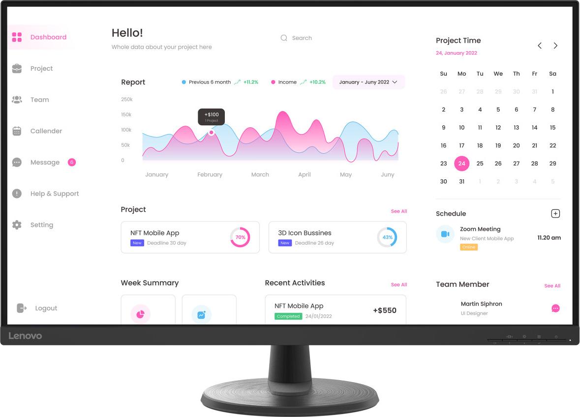 Lenovo D32-40, 80 cm (31.5"), 1920 x 1080 px, Full HD, LCD, 8 ms, Čierna