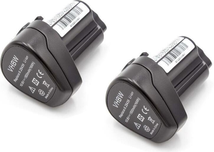 vhbw 2x Akku kompatibel mit Metabo PowerMaxx 12 Basic, PowerMaxx BS, PowerMaxx 12 Pro, PowerMaxx ASE Werkzeug (1500 mAh, Li-Ion, 10,8 V) 120695288-3