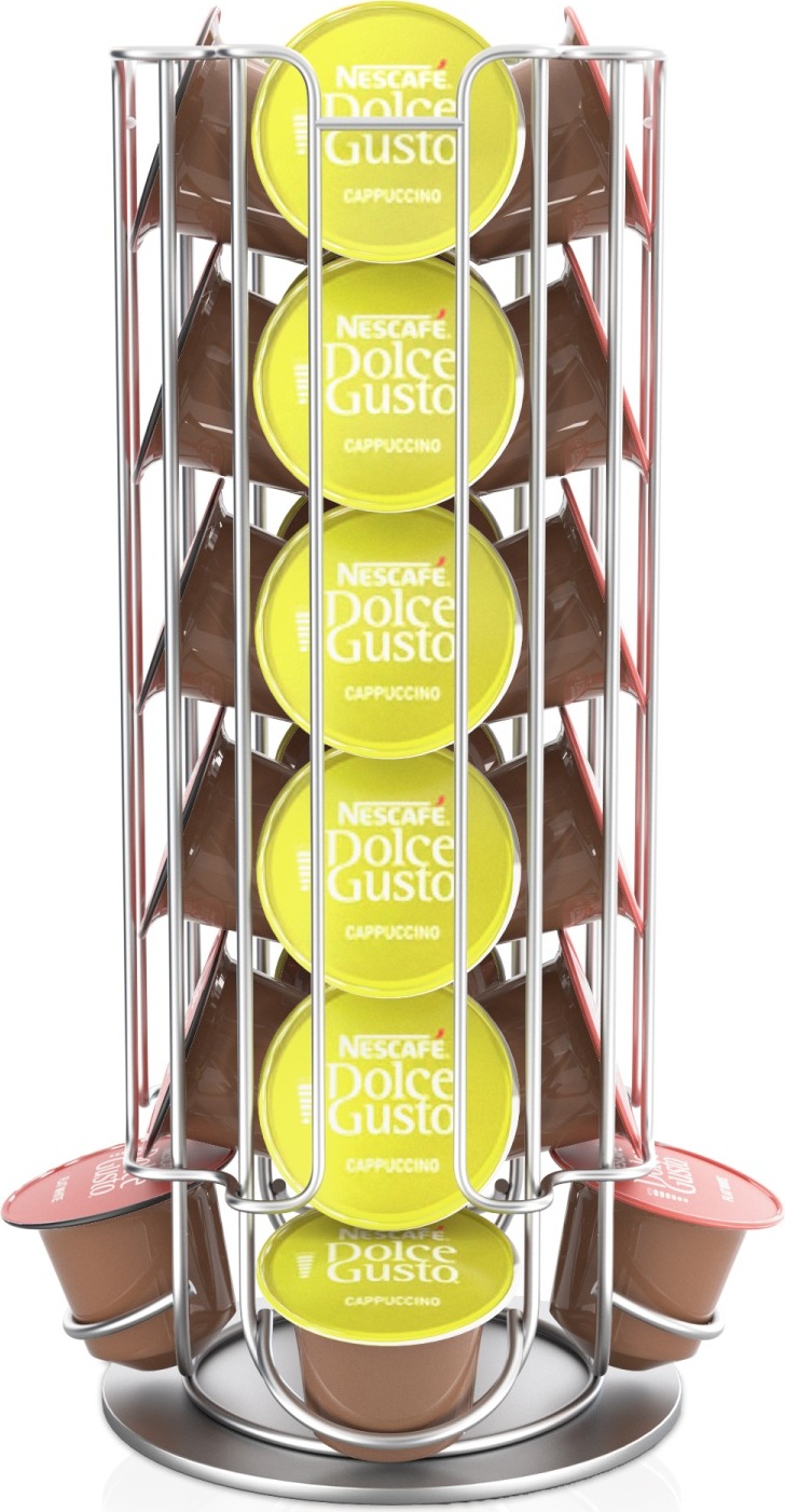 Porte-Capsules Café 3 Tiroirs Intirilife Noir - Compatible Nespresso & K-Cup 48 Capsules