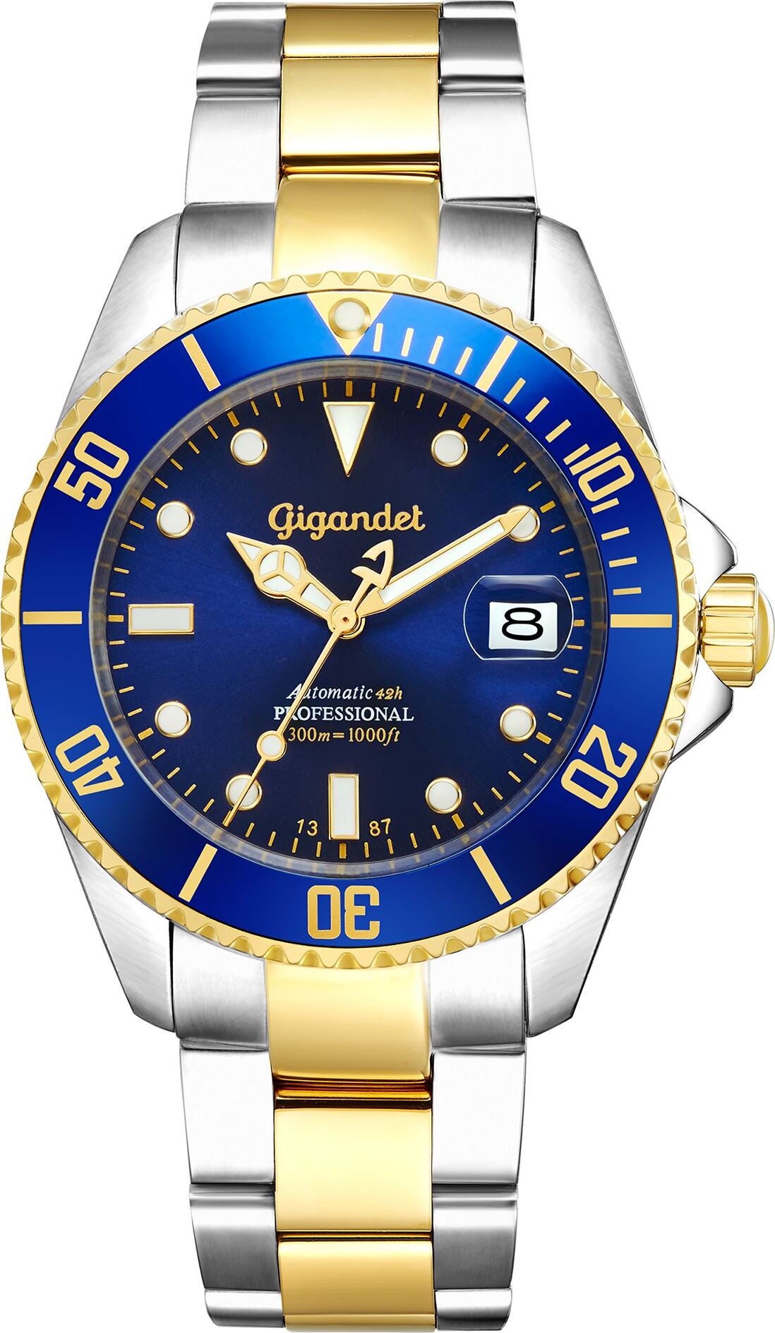 Gigandet Automatikuhr Edelstahl Silber Blau Sea Ground - G2-001
