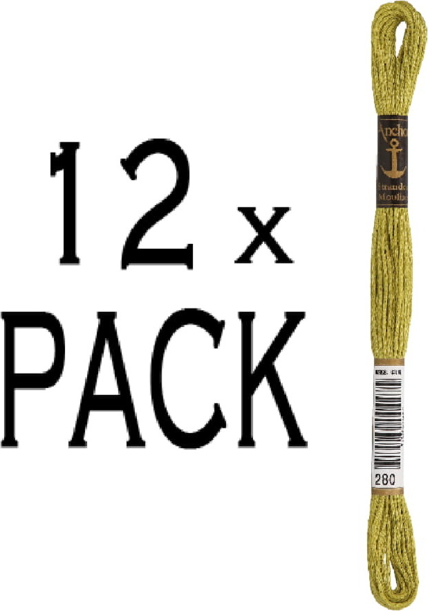 Anchor Books 12x Anchor Mouline Color Stickgarn 280, 6-fädig, 8 m 4635000-00280