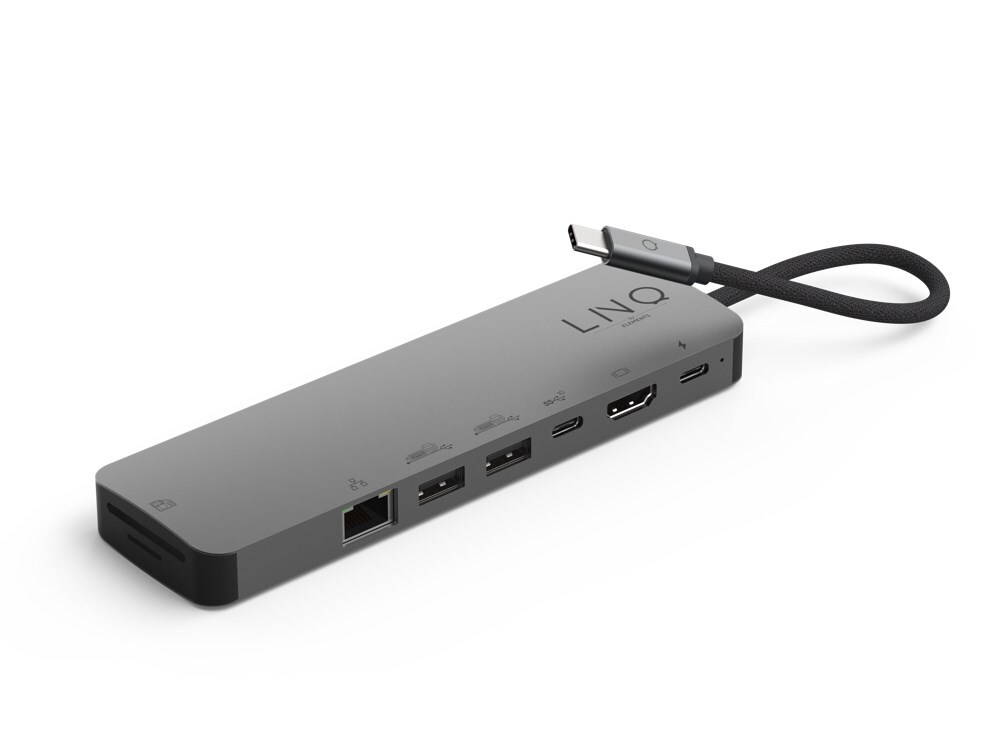 LINQ byELEMENTS LQ48020 – Pro Studio USB-C 10 Gbps Multiport Hub s PD, 4K HDMI, NVMe M2 SSD, čítačkou kariet SD4.0 a 2,5 Gbe Ethernet