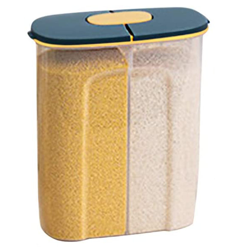 Vorratsdosen Luftdicht mit Deckel 2L / 4-Gitter BPA-frei Auslaufsichere Kunststoff-Getreidespenderbehälter für Mehl Zucker Reis 4 Farben Cornflakes Aufbewahrungsbox Küche Müslidosen Kunststoff