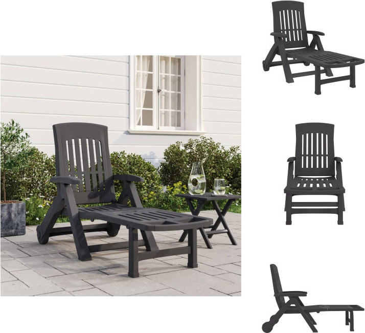 vidaXL Skladacie lehátko s kolieskami antracit PP - Lehátka