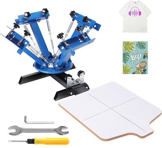 OEM Tiefdruckmaschine, 4 Farben, 1 Station, 360° rotierende Druckmaschine, 21,2 x 17,7 Zoll, zweifach positionierbares Druckpallet für T-Shirts, DIY-Druck 2026
