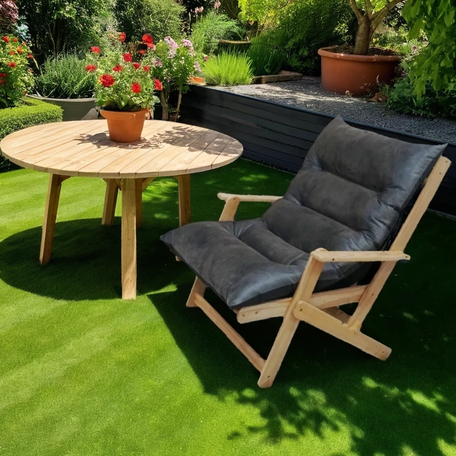 Nature Lounge 24 Liegestuhl mit Armlehne - klabbarer Liegestuhl für stundenlanges Sitzvergnügen SW10092